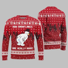 Snowman How Snowflakes Are Really Made Ugly Christmas Sweater