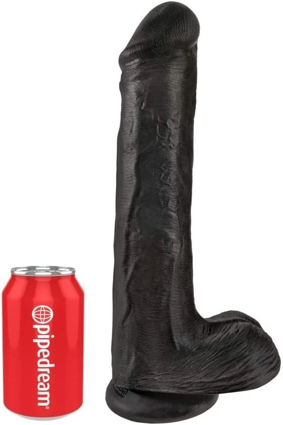 King Cock 13 Inch Dildo Ultra Black with Suction Cup Huge Unisex Sex Toy - Image 2 of 4