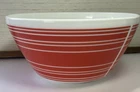 Pyrex Inspired Vintage Charm 10 Cup Red And White Stripe Mixing Bowl
