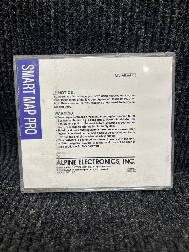 🔥Alpine NVS-A0003-2.0  (Mid Atlantic) CD-ROM Navigation Smart Map Pro Disc Used - Image 2 of 4
