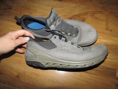 Ecco Biom Venture Gore-Tex Nubuk Yak Leder grau Schuhe 10 UK ohne Schnürsenkel
