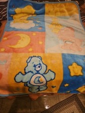 Vintage Care Bears Toddler Baby Throw Blanket Multicolor 2004