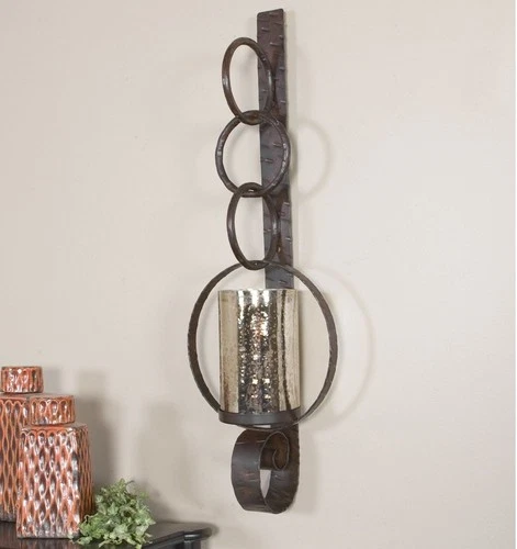 Falconara - 39 inch Metal Candle Wall Sconce - 13 inches wide by 8 inches deep - Picture 2 of 5