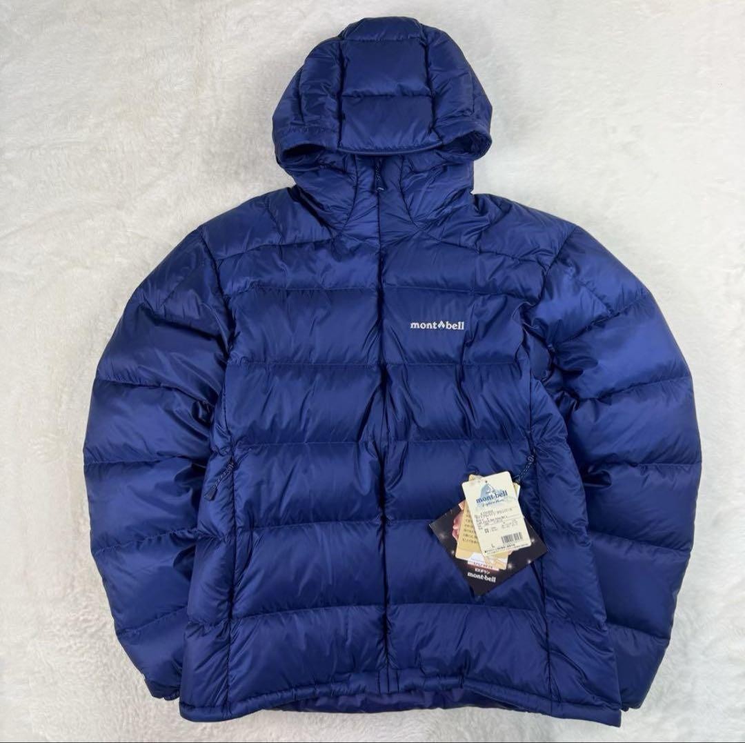 Montbell MEN Light Alpine Down Jacket Navy JP size Medium Mint