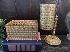 Hollywood Regency Bathroom Vanity Set Pieces.