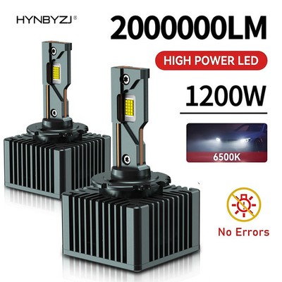 2pcs D1S D3S LED Car Bulbs D2R D2S D4R D4S Turbo Lights 6000K 1200W Plug&Play