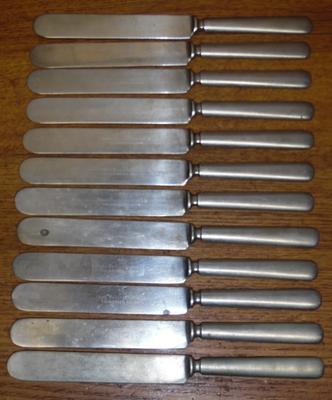 #ad #ad 12 Royal Manufacturing Co. Solid Brazil Silver Dinner Knives 9 1 8quot; $42.49