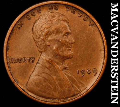 1909 VDB Lincoln Wheat Cent - Scarce  Extra Fine  Semi-key  Better Date  #G7859