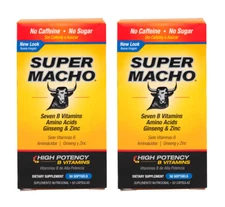 Super Macho Dietary Supplement 50 Softgels / Made in USA (2 PACK)    Exp 3/2027