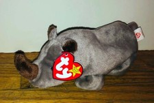 Vintage Ty Beanie Baby Spike the Rhinoceros Rhino Plush Stuffed Animal NWT
