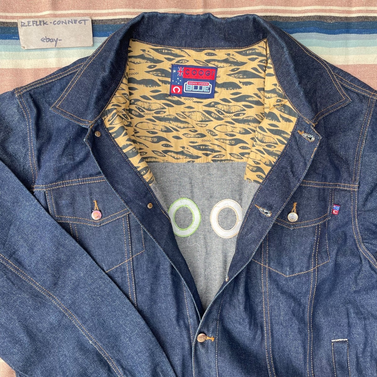 VTG COOGI Australia Down Under Blue Spell out denim jacket