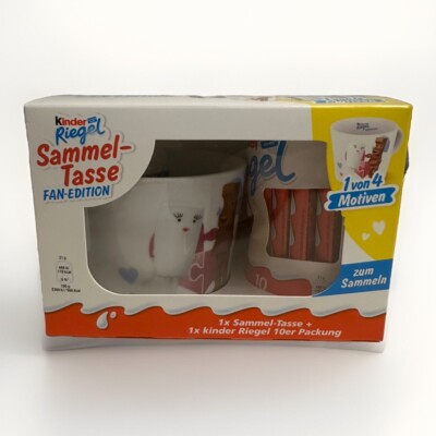 Kinder Riegel Sammel Tasse 2024 NEU Motiv 1 Art Edition Hand Kuss Milky Schoki