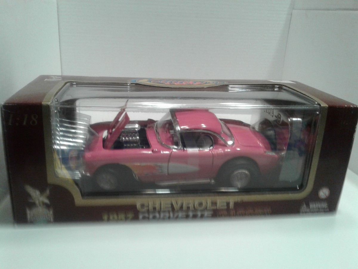Road Legends Pink 1957 Chevrolet Corvette Gasser 1:18 Scale In