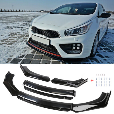 For KIA Cee'd Proceed JD GT 13-25 Glossy Black Front Bumper Lip Splitter Spoiler