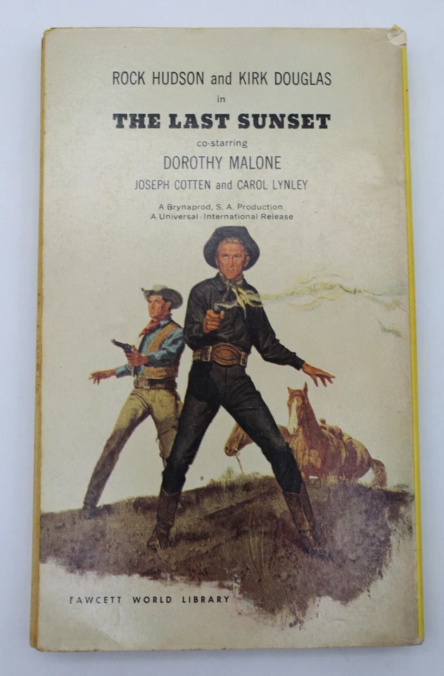 Последний закат Vechel Howard Золотая медаль s1121 Rock Hudson Kirk Douglas Cov VG- - Изображение 2 из 4
