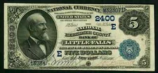 $5 1882-DB Ch # E 2400 Ntl Herkimer Cty Bank of Little Falls, NY Very Fine