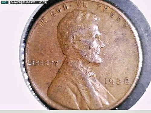 1938 P Lincoln Cent   **FINE to VF**  From the Great Depression Years. 0006