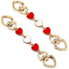2Pcs Purse Extender Chain Gold Bag Extender Chain Hearts Purse Strap Extender...
