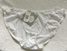 Vintage Christian Dior Size Large White Panties Lace Nylon Bikini   A16