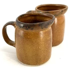 2- Vintage McCoy Pottery Canyon Mesa Creamer Brown Mottled Matte USA 1414