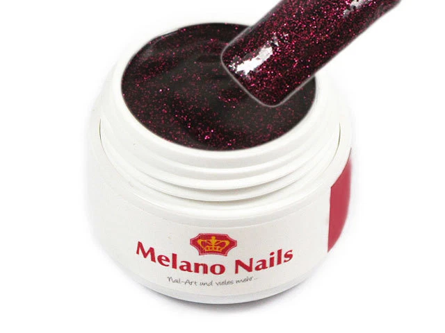 MELANO NAILS Gel UV Brillo Hecho en Alemania 5ml Negro Estrella Rosa