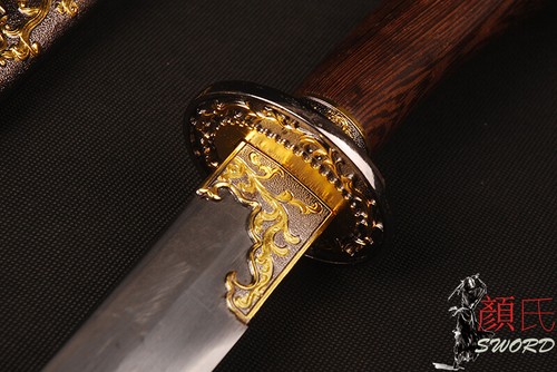 95 CM Phoenix Chino Damasco Acero Plegado Hecha a Mano Dinastía Qing DAO Espada Aguda - Imagen 7 de 12