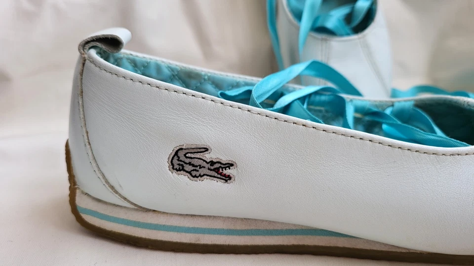 Sapatilhas de balé de couro vintage originais Lacoste – estilo Mary Jane - Imagem 3 de 4