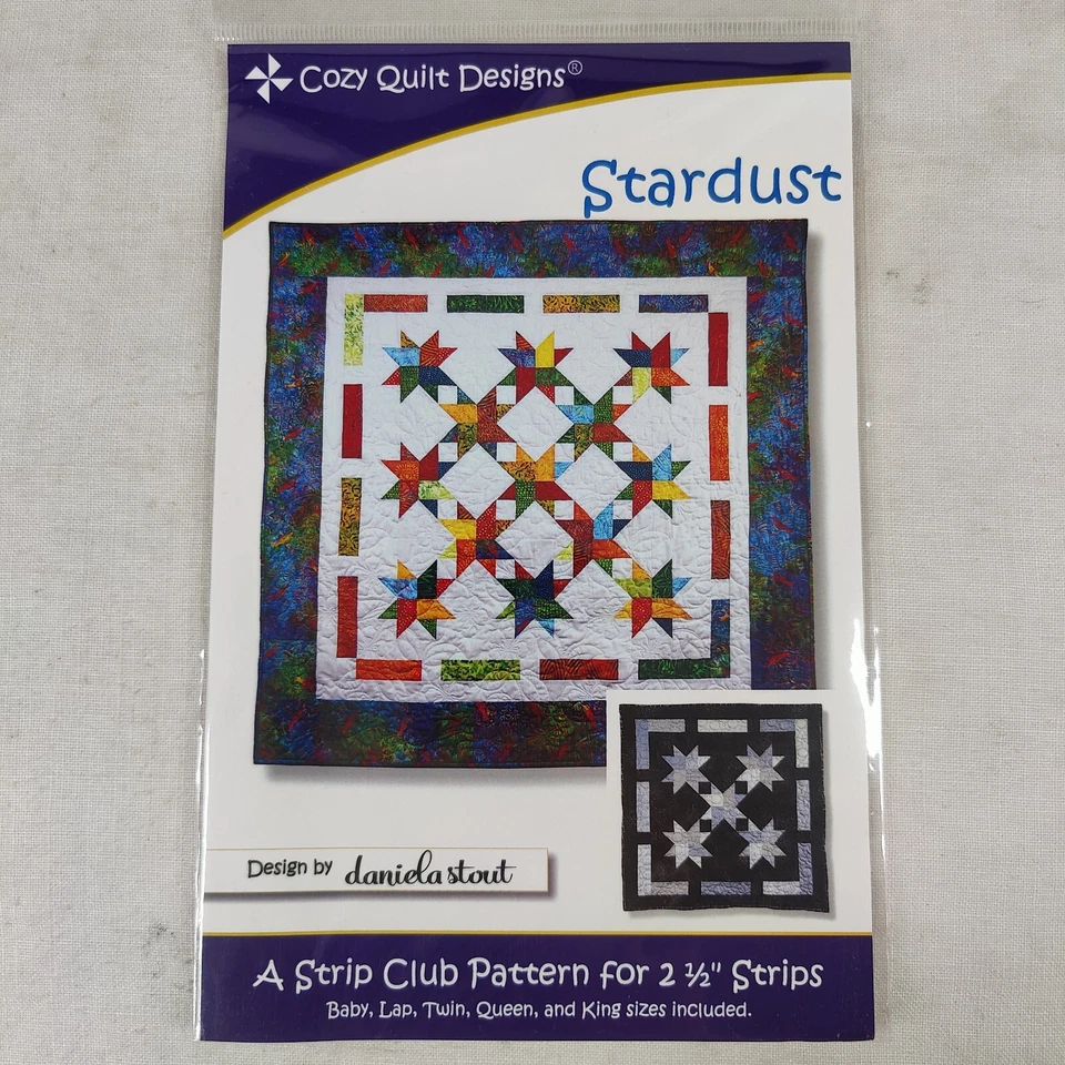 Stardust 92" X 92" Strip Club Pattern Cozy Quilt Designs By Daniela Stout - Image 3 of 4