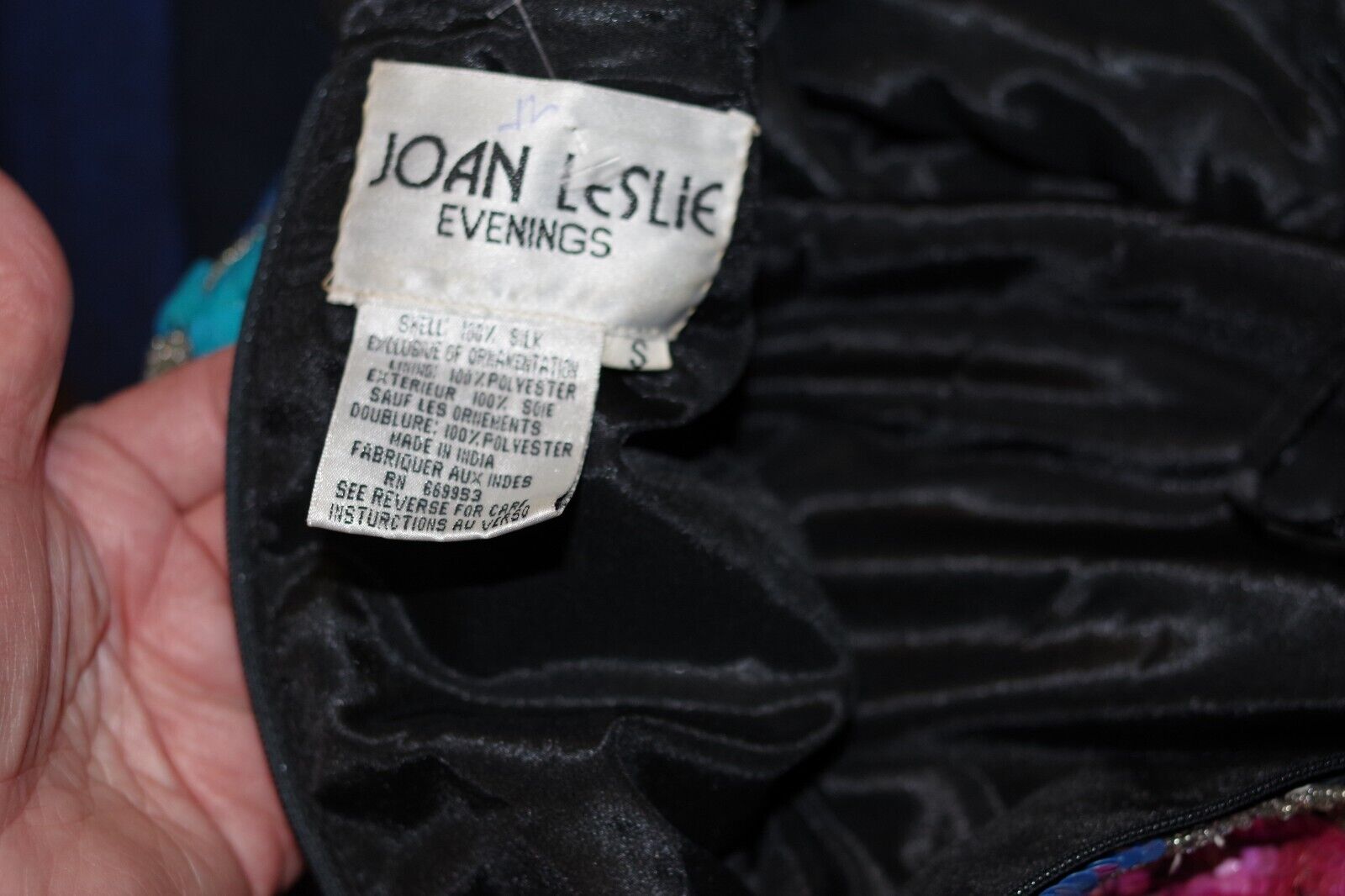 Joan Leslie Evening Vintage Silk Multi Color Long… - image 4