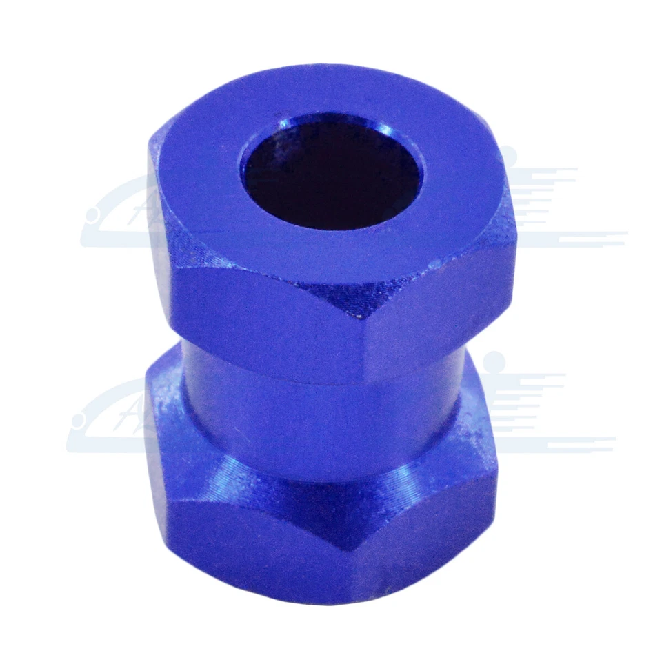 Адаптер шестигранной ступицы колеса 4x 12 мм удлинитель 15 мм для радиоуправляемого вездехода 1:10 SCX10 D90 синий - Изображение 2 из 4