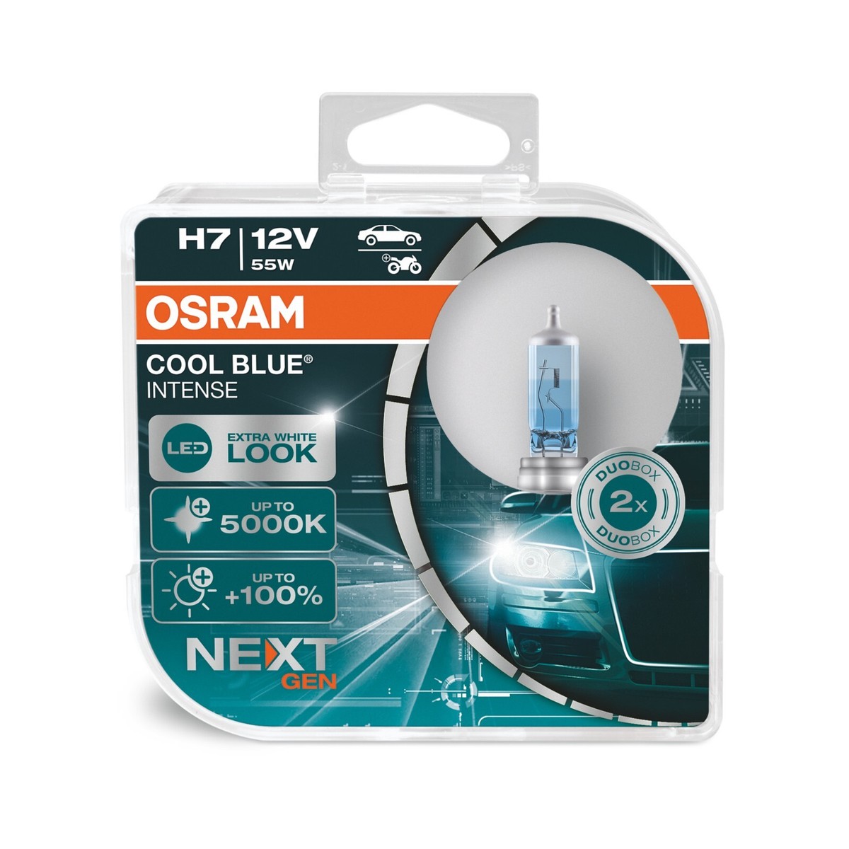 2x OSRAM H7 (499) Cool Blue Intense NEXT GENERATION Bulbs 64210CBN  
