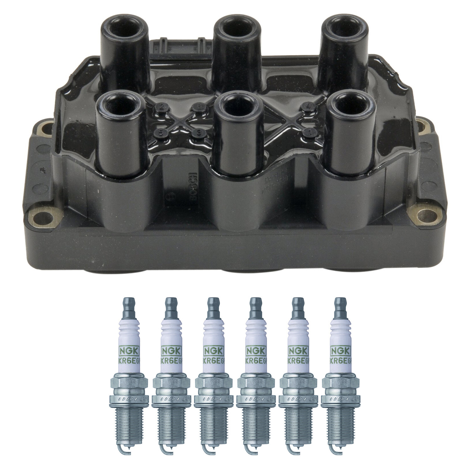 Bosch Ignition Coil NGK 6 G-Power Spark Plug Kit For 900 9000 NSX A4 A6 Camry V6