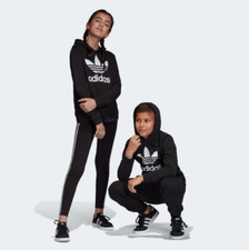 Adidas DV2870 Kids Unisex Trefoil Sweatshirt Hoodie - Stylish Comfort for Trendy