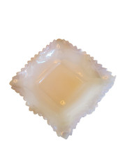 Fenton Milk Glass White with Opalescent Ruffled Edge Candy Dish