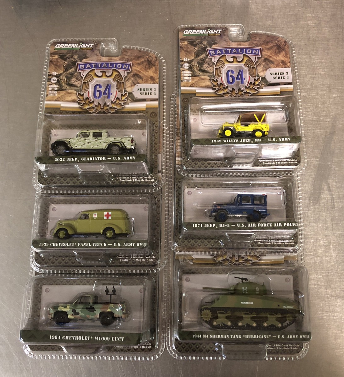 GREENLIGHT BATTALION 64 US ARMY MILITARY ( SET OF 6 ) GLADIATOR