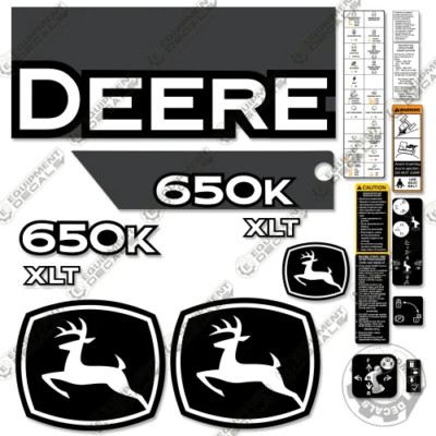 Fits John Deere 650K XLT Decal Kit Dozer (New Style) - 7 YEAR OUTDOOR 3M VINYL!