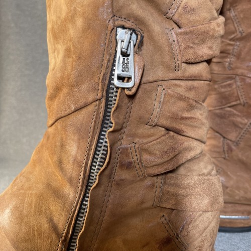 A.S.98 Teagan Knee High Leather Boots Womens 8 EU39 Calvados Brown Boho Western - Picture 10 of 16