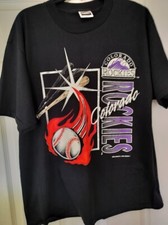 Vintage 1992 MLB Colorado Rockies Black T-Shirt Logo Athletic Mens XL Black NWOT