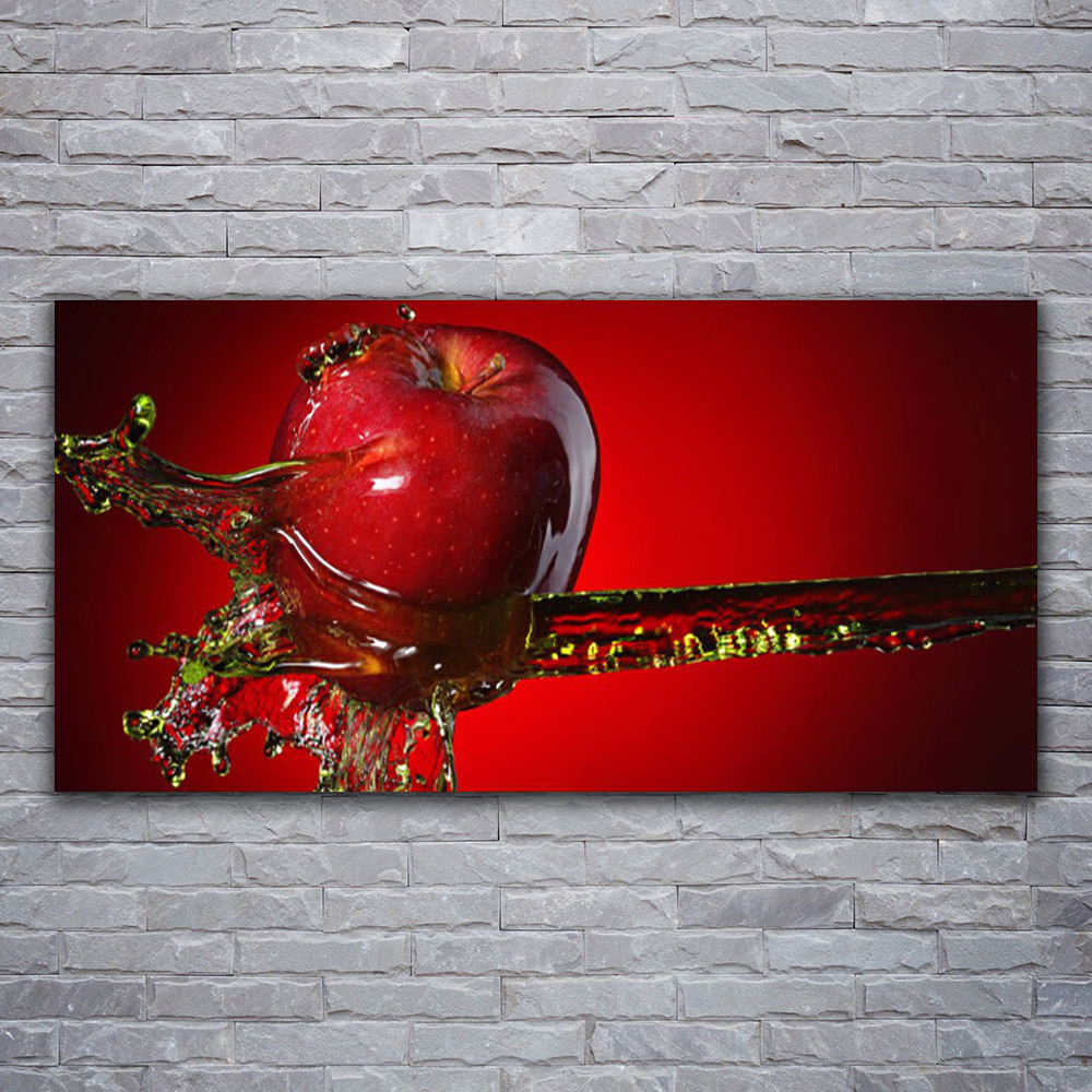 Tableau sur verre acrylique impression panoramique 120x60 Tulup Pomme Eau