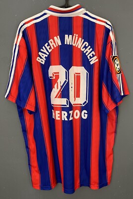 MENS FC BAYERN MUNICH 1996/1997 HERZOG #20 SOCCER FOOTBALL SHIRT