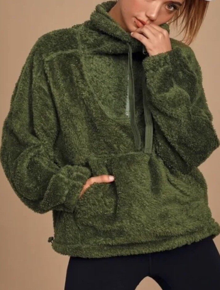 Free People FP Movement Big Sky High Neck Pullover Quarter Zip Sweatshirt  Small