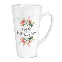 Happy Muttertag Blumen 483Ml Groß Latte Becher Tasse - Mutter