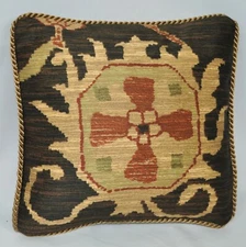 NEW Corded Ralph Lauren Harriman Beekham Brown Fabric Custom Accent Pillow 9x9