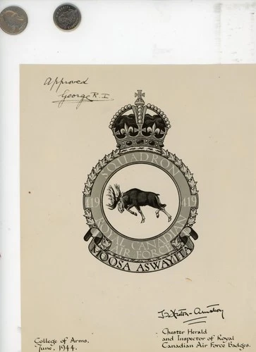 RCAF Military vintage photo ww2 World War Two 419 Squadron Moosa Aswayita 8 X 10