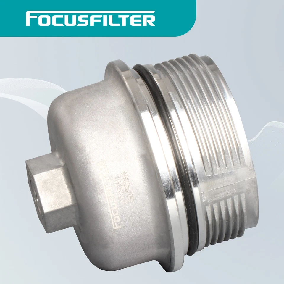Cubierta de carcasa de filtro de aceite de motor premium 2 piezas Focusfilter 12583470 para Cadillac Foto 3 de 4