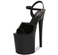 Pleaser Black Patent Platform 6  Stiletto Heels, NEW Size US7