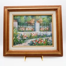 Signed Balfour Original Impressionist Oil Painting Botanical Garden Floral 13x15