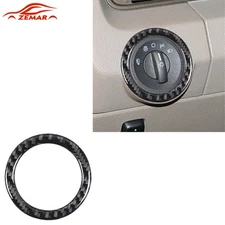 1x Carbon Fiber Headlight Switch Cover Trim Ring For Lincoln Navigator 2007-2014