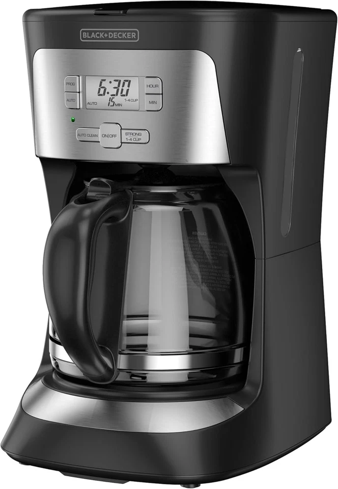 BLACK+DECKER 12 Cup Programmable Coffee Maker Glass Carafe Timer Auto Clean - Image 2 of 4
