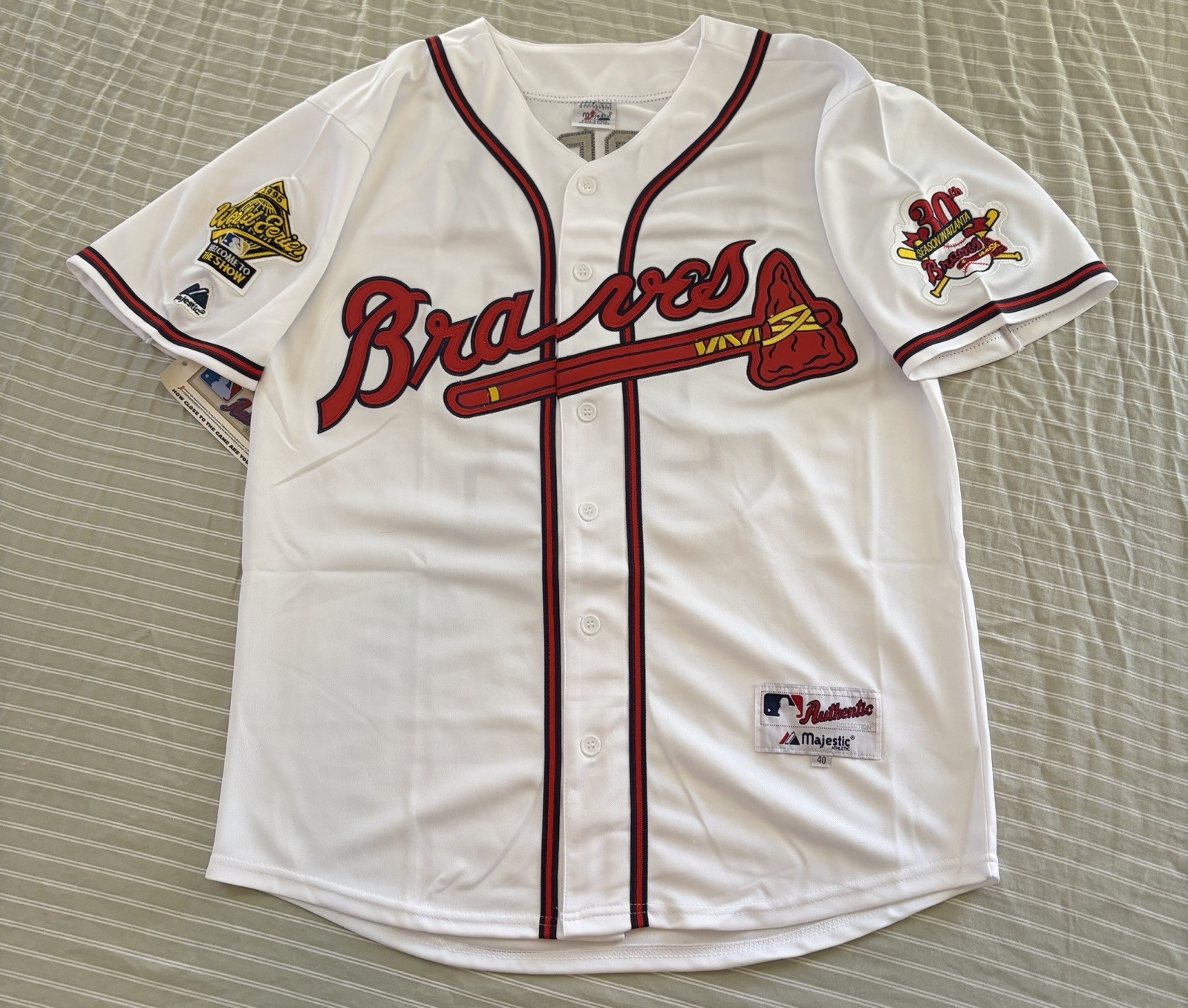 NWT Greg Maddux Atlanta Braves 1995 World Series Home White Jersey Men's